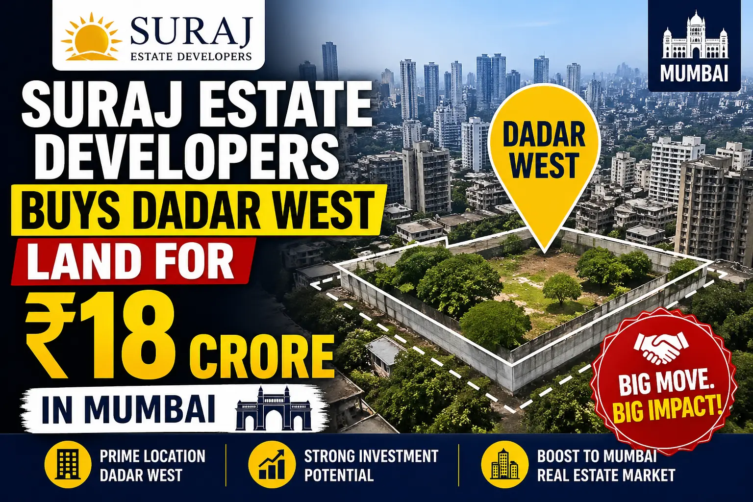 Dadar West land deal ₹18 crore